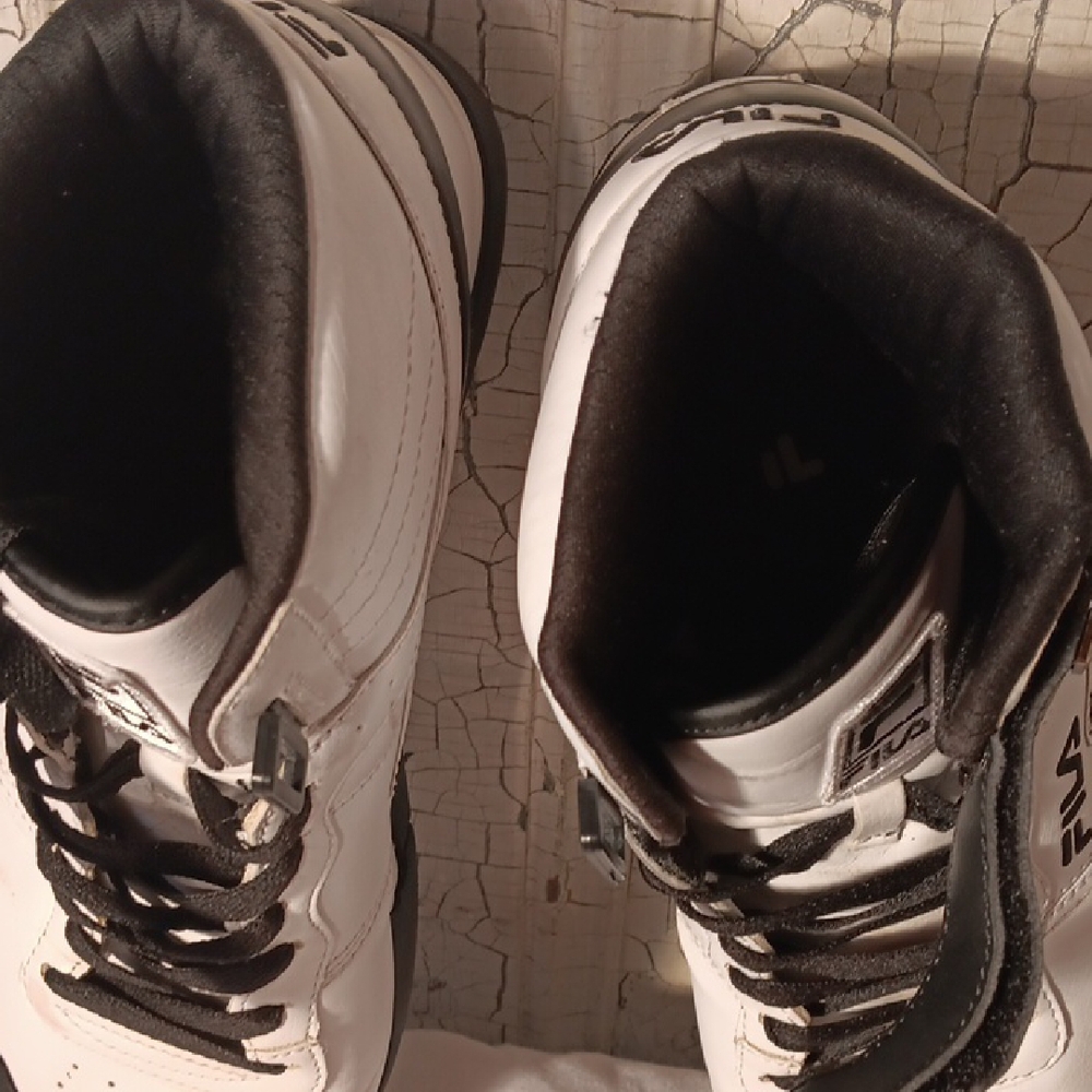 Fila Black and White High-Top Sneakers - Picture 4 of 12